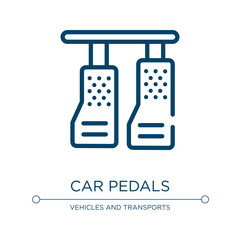 Aufkleber - Car pedals icon. Linear vector illustration from driving school collection. Outline car pedals icon vector. Thin line symbol for use on web and mobile apps, logo, print media.