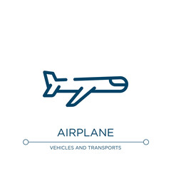 Poster - Airplane icon. Linear vector illustration from airplanes collection. Outline airplane icon vector. Thin line symbol for use on web and mobile apps, logo, print media.