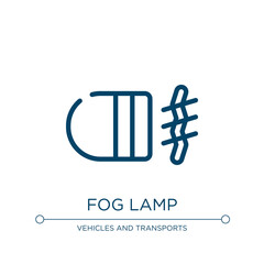 Poster - Fog lamp icon. Linear vector illustration from vehicles transport collection. Outline fog lamp icon vector. Thin line symbol for use on web and mobile apps, logo, print media.