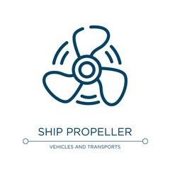Aufkleber - Ship propeller icon. Linear vector illustration from transportation collection. Outline ship propeller icon vector. Thin line symbol for use on web and mobile apps, logo, print media.