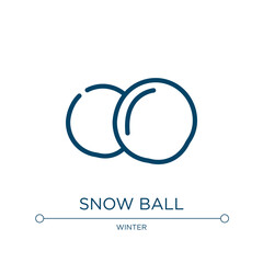 Poster - Snow ball icon. Linear vector illustration from winter collection. Outline snow ball icon vector. Thin line symbol for use on web and mobile apps, logo, print media.