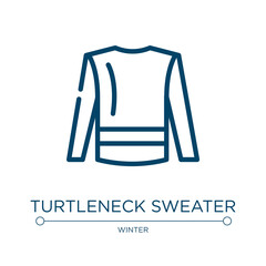 Poster - Turtleneck sweater icon. Linear vector illustration from winter collection. Outline turtleneck sweater icon vector. Thin line symbol for use on web and mobile apps, logo, print media.