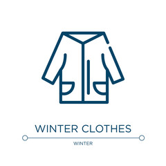 Poster - Winter clothes icon. Linear vector illustration from winter collection. Outline winter clothes icon vector. Thin line symbol for use on web and mobile apps, logo, print media.