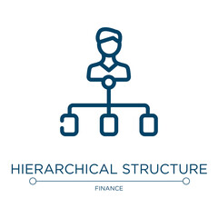 Poster - Hierarchical structure icon. Linear vector illustration from finance collection. Outline hierarchical structure icon vector. Thin line symbol for use on web and mobile apps, logo, print media.