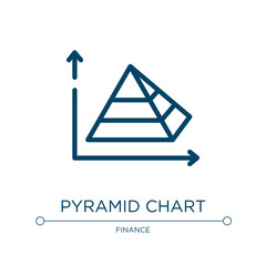 Poster - Pyramid chart icon. Linear vector illustration from finance collection. Outline pyramid chart icon vector. Thin line symbol for use on web and mobile apps, logo, print media.