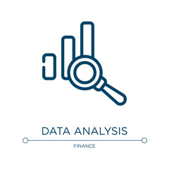 Poster - Data analysis icon. Linear vector illustration from business consultant collection. Outline data analysis icon vector. Thin line symbol for use on web and mobile apps, logo, print media.