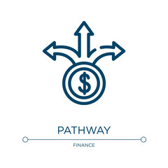 Aufkleber - Pathway icon. Linear vector illustration from business collection. Outline pathway icon vector. Thin line symbol for use on web and mobile apps, logo, print media.