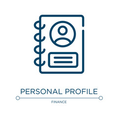 Poster - Personal profile icon. Linear vector illustration from business collection. Outline personal profile icon vector. Thin line symbol for use on web and mobile apps, logo, print media.