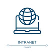Intranet icon. Linear vector illustration from office collection. Outline intranet icon vector. Thin line symbol for use on web and mobile apps, logo, print media.