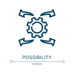 Poster - Possibility icon. Linear vector illustration from business collection. Outline possibility icon vector. Thin line symbol for use on web and mobile apps, logo, print media.