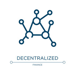 Poster - Decentralized icon. Linear vector illustration from cryptocurrency collection. Outline decentralized icon vector. Thin line symbol for use on web and mobile apps, logo, print media.