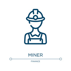 Aufkleber - Miner icon. Linear vector illustration from cryptocurrency collection. Outline miner icon vector. Thin line symbol for use on web and mobile apps, logo, print media.
