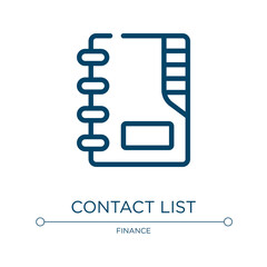 Poster - Contact list icon. Linear vector illustration from office collection. Outline contact list icon vector. Thin line symbol for use on web and mobile apps, logo, print media.