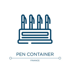 Poster - Pen container icon. Linear vector illustration from office collection. Outline pen container icon vector. Thin line symbol for use on web and mobile apps, logo, print media.