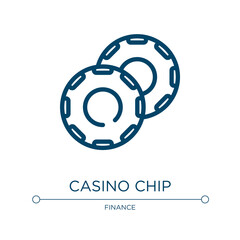 Poster - Casino chip icon. Linear vector illustration from economy collection. Outline casino chip icon vector. Thin line symbol for use on web and mobile apps, logo, print media.