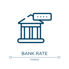 Poster - Bank rate icon. Linear vector illustration from economy collection. Outline bank rate icon vector. Thin line symbol for use on web and mobile apps, logo, print media.