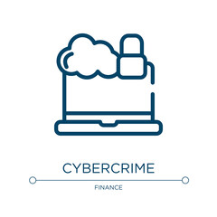 Poster - Cybercrime icon. Linear vector illustration from payment collection. Outline cybercrime icon vector. Thin line symbol for use on web and mobile apps, logo, print media.