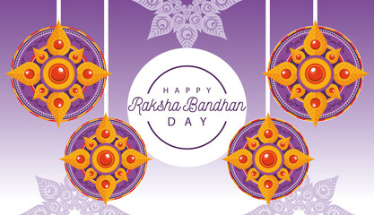 Wall Mural - India Raksha Bandhan flowers decoration frame