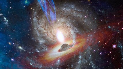 Wall Mural - bright quasar in deep space. elements of this image furnished by nasa