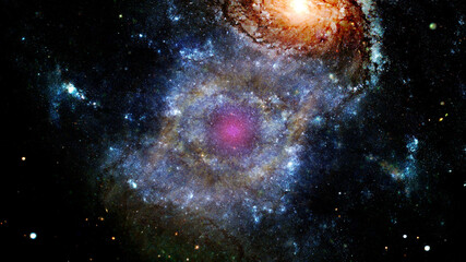 Wall Mural - spiral galaxies and nebula in space. elements of this image furnished by nasa.