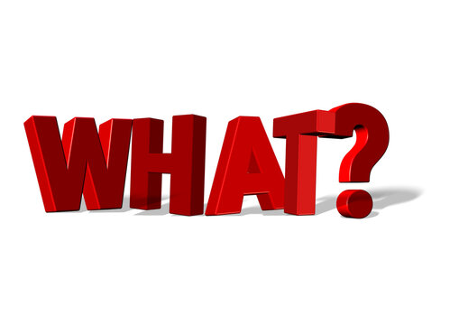what word text and question mark red text 3d letters in white background  - 3d rendering