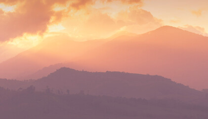 Wall Mural - mountain and sunrise