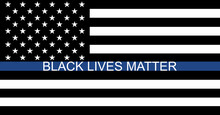 Black Lives Matter USA Support Flag,  Blue Line Text  Symbol. Vector Illustration Sign, Stop Racism