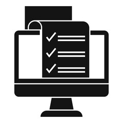 Poster - Pc online survey icon. Simple illustration of pc online survey vector icon for web design isolated on white background