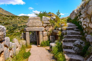 Wall Mural - It's Ruins of Mycenae, center of Greek civilization, Peloponnese, Greece. Mycenae is a famous archaeological site in Greece. UNESCO World Heritage Site