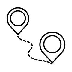 Poster - gps navigation location pointer tracking line style icon