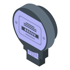 Poster - Electric meter icon. Isometric of electric meter vector icon for web design isolated on white background
