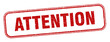 attention stamp. attention square grunge sign. label