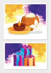 Poster - greeting cards set for raksha bandhan, indian festival for brother and sister bonding celebration, the binding relationship vector illustration design