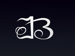 Fototapete - 3d font, Font stylization of the letters J and B. font composition of the logo. 3D rendering.