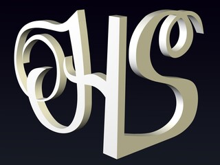 Fototapete - 3d font,  Font stylization of the letters H and S. font composition of the logo. 3D rendering.
