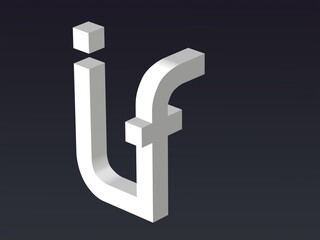 Fototapete - 3d font,  Font stylization of the letters I and F. font composition of the logo. 3D rendering.