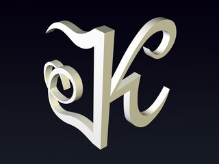 Fototapete - 3d font, Font stylization of the letters J and K. font composition of the logo. 3D rendering.