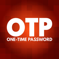 Poster - otp - one time password acronym, technology concept background