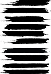 Grunge Paint Roller . Vector brush Stroke . Distressed banner . Black stripes isolated. paintbrush collection . Modern Textured shape . Dry border in Black . Bulge lines