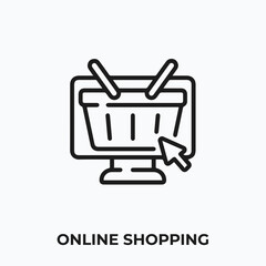 Aufkleber - online shopping icon vector. online shopping sign symbol.