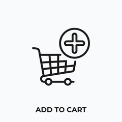 Poster - add to cart icon vector. add to cart sign symbol.