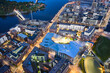 Aerial view of brand new apartment buildings in Kalasatama district, Helsinki, Finland.