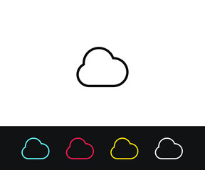 Poster - Cloud icon. Premium quality graphic design. Modern signs, outline symbols collection, simple thin line icons set for websites, web design, mobile app, infographics- Editable Stroke