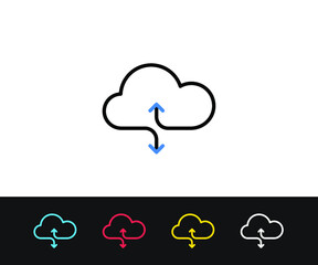 Poster - Cloud data sync icon. Premium quality graphic design. Modern signs, outline symbols collection, simple thin line icons set for websites, web design, mobile app, infographics- Editable Stroke

