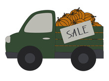 Pumpkin Sale. Halloween Vector Illustration