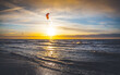Sunset on the beach Kite surfing