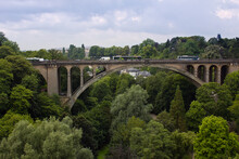 Bridge Of Adolf (New Bridge) Connects Upper And Lower Town Of Luxembourg City, Luxembourg