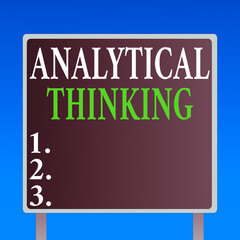 Poster - Handwriting text Analytical Thinking. Conceptual photo component of visual pondering to solve problems quickly Blank Square shape Billboard Standing with Frame Border Outdoor Display