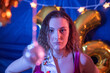 © Mat Hayward - portrait of young woman at a party in the nightclub with angry expression on her face