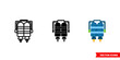 © Dsgnteam - Jet pack icon of 3 types. Isolated vector sign symbol.